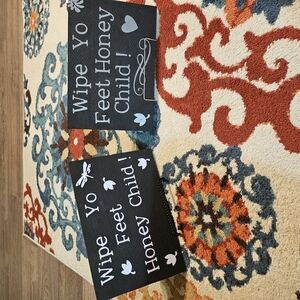 Black Decorative Door Greeting Sign With Easel